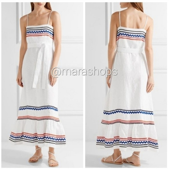 Lisa Marie Fernandez Rickrack Trimmed Linen Maxi Dress  - Picture 1 of 11